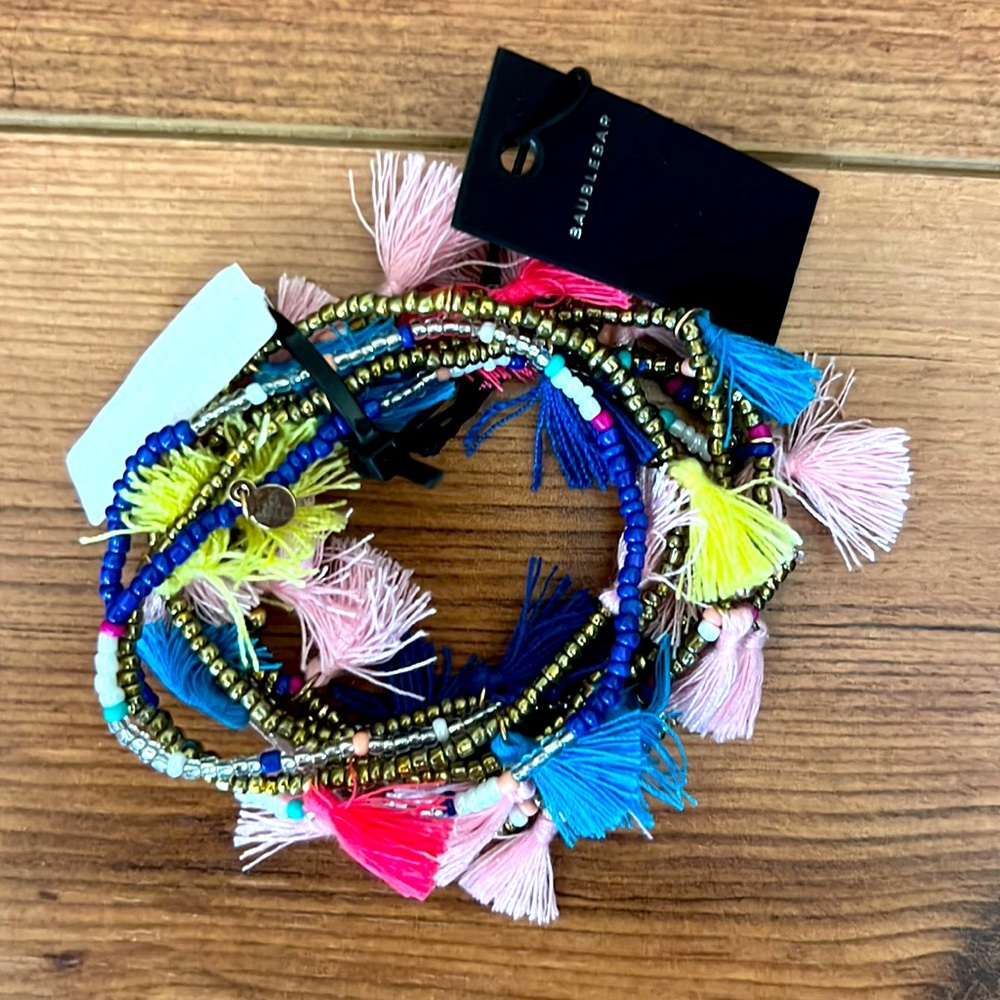 BAUBLEBAR - 7 Indy Tassel Stretch Bracelets - super cute